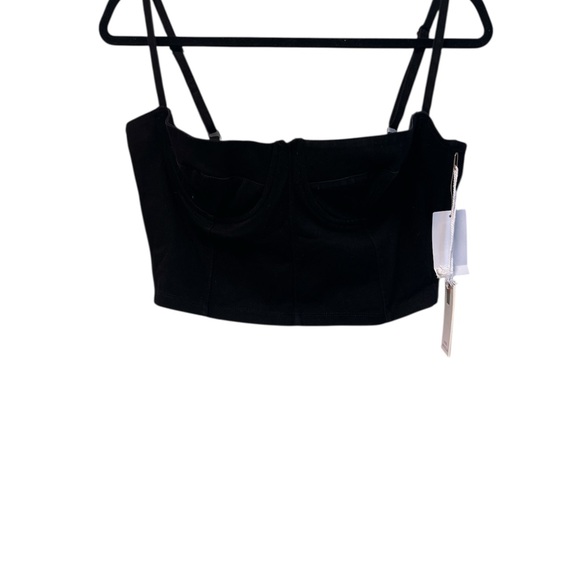 Good American Sleek Black Crop Top - Picture 4 of 8